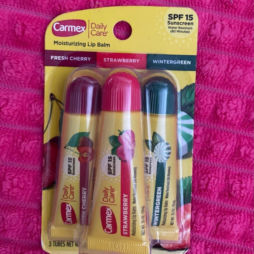 Daily Care Moisturizing Lip Balm Trio - Cherry, Strawberry, Wintergreen